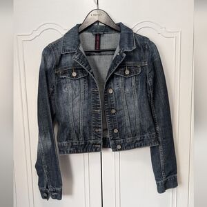 Almost Famous Blue Cropped Jean Jacket Classic Size M